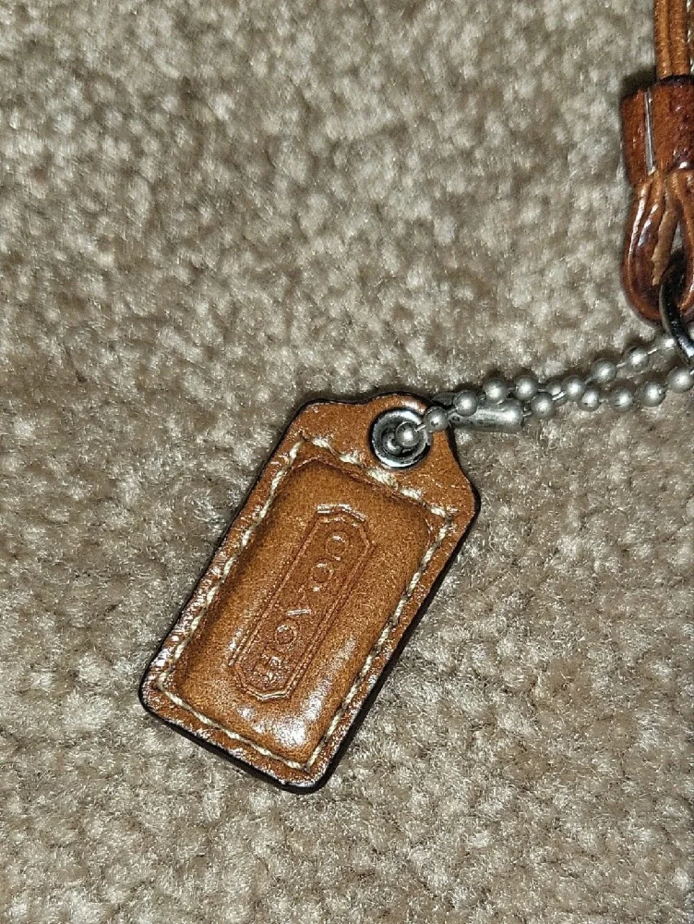 Coach Lavender Signature Canvas Wristlet with Tan Leather Trim